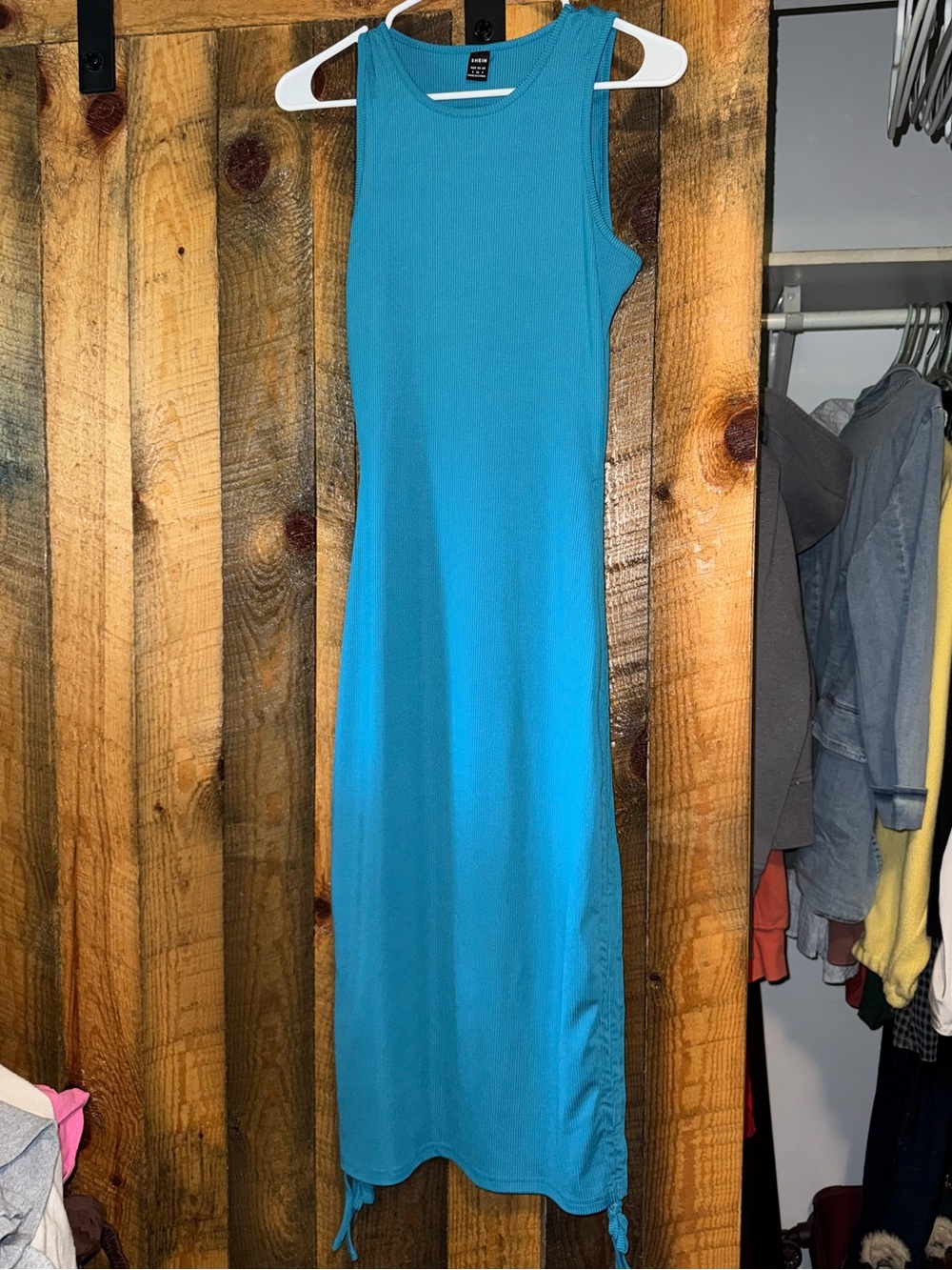 SHEIN Sleeveless Turquoise Midi Dress